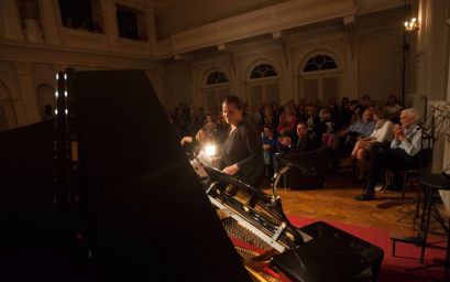 Pianist Lauma Skride during the Contemporary Music Lounge concert